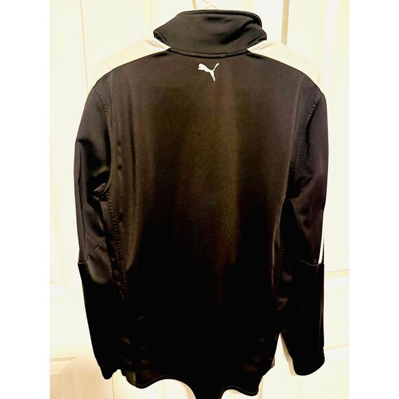 PUMA Men's Full-Zip Track Jacket – Black & White Logo Sweatshirt – Size M‎ - Picture 2 of 5